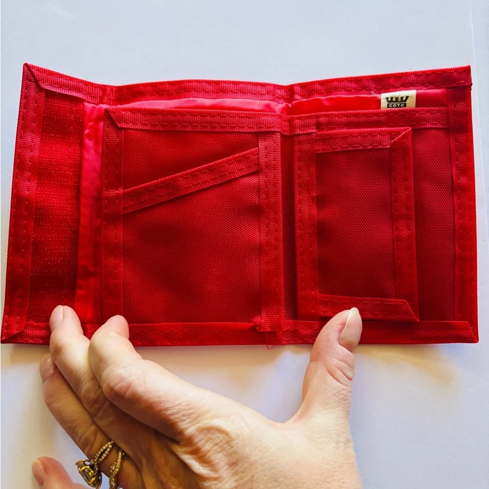 COTC | Red Velcro Weatherproof Vintage Card Holder Money Wallet | 80’s Fashion
